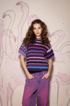 Knitting set Short-sleeved sweater CLOUD with knitting instructions in garnwelt box