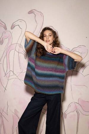 Strickset Kurzarmpullover Lang Yarns Orion DELIAH mit Anleitung in garnwelt-Box S-M
