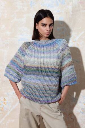 Strickset Kurzarmpullover Lang Yarns Magnolia CARA mit Anleitung in garnwelt-Box S-M