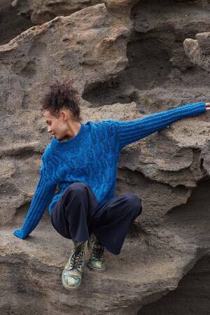 Strickset Pullover Lang YarnsDonegal Tweed+ RAHEL mit Anleitung in garnwelt-Box S-M
