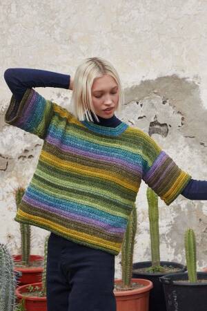 Strickset Kurzarmpullover gehäkelt Lang Yarns Move ply UNEXPECTED MOVE mit Anleitung in garnwelt-Box S-M