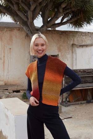 Strickset Weste Lang Yarns Move ply BORN TO MOVE mit Anleitung in garnwelt-Box S