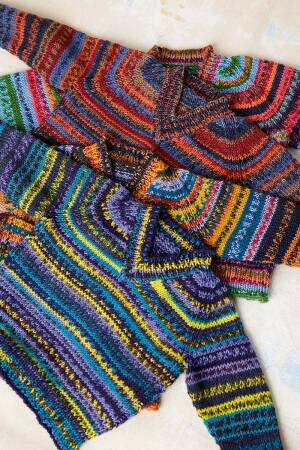 Strickset Pullover Lang Yarns Merino  Color COCO mit Anleitung in garnwelt-Box