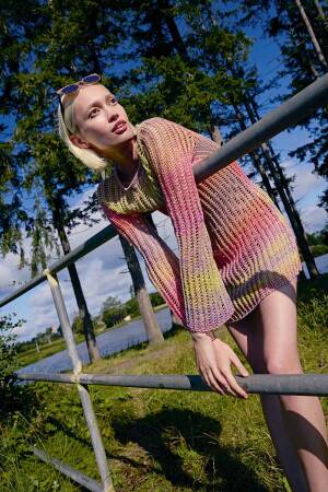 Strickset Kleid Lang Yarns Illusion CATALEYA mit Anleitung in garnwelt-Box S