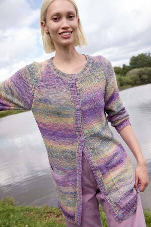 Strickset Jacke Lang Yarns Illusion SINEAD mit Anleitung in garnwelt-Box S