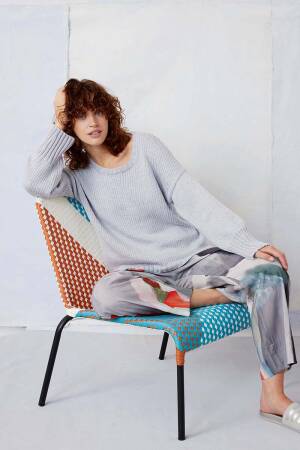 Strickset Pullover Top Down Lang Yarns Norma ISALIE mit Anleitung in garnwelt-Box S-M