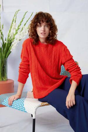 Knitting set Sweater ANANAS with knitting instructions in garnwelt box