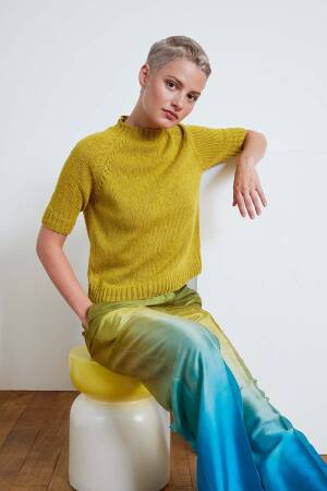 Strickset Kurzarmpullover Lang Yarns Ananas NIEVES mit Anleitung in garnwelt-Box