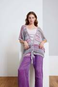 Strickset Pullover mit Schleife Lang Yarns Fiesta  Paillettes TEONA mit Anleitung in garnwelt-Box one size