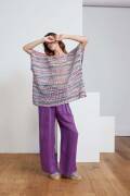 Strickset Pullover mit Schleife Lang Yarns Fiesta  Paillettes TEONA mit Anleitung in garnwelt-Box one size