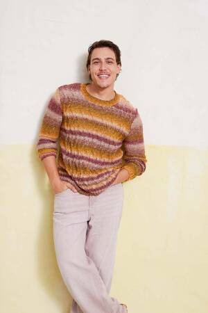 Strickset Herrenpullover Lang Yarns Linello PIUS mit Anleitung in garnwelt-Box