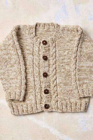 Strickset Jacke Lang Yarns Baby Cotton Naturally Colored SIV mit Anleitung in garnwelt-Box 62