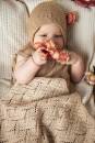 Knitting set Baby blanket BABY COTTON NATURALLY COLORED with knitting instructions in garnwelt box