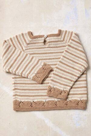 Strickset Pullover Lang Yarns Baby Cotton Naturally Colored KAIA mit Anleitung in garnwelt-Box