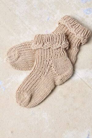 Knitting set Socks BABY COTTON NATURALLY COLORED with knitting instructions in garnwelt box in size 62