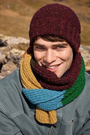Strickanleitung Herrenmütze PTO-087-088 LANGYARNS Donegal Tweed+ ALEC als download