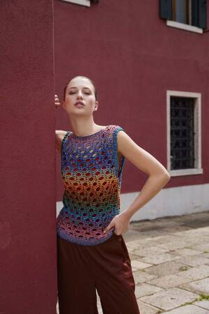Knitting set T-Shirt Lang Yarns Quattro Degradé POPPY with knitting instructions in garnwelt box