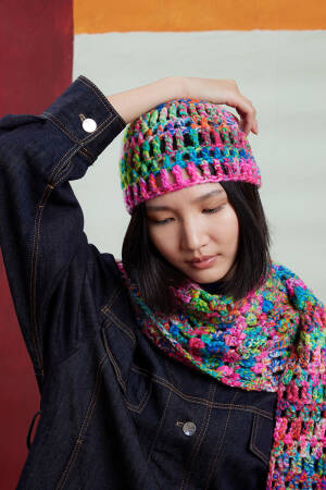 Strickanleitung Häkelmütze PTO-095-009 LANGYARNS Twister RADHA als download