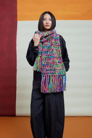 Strickset Schal gehäkelt Lang Yarns Twister BAY mit Anleitung in garnwelt-Box