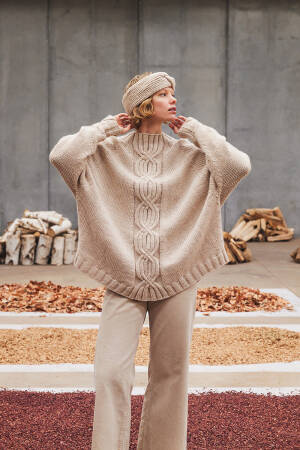 Strickset Ponchobluse Lang Yarns Naturalis NADINE mit Anleitung in garnwelt-Box