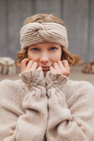 Knitting set Headband Lang Yarns Naturalis NELLY with knitting instructions in garnwelt box