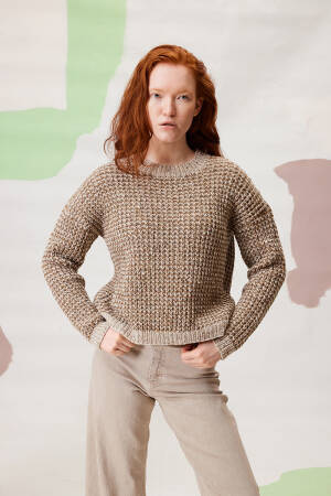 Knitting set Sweater Lang Yarns Donegal Tweed+ Oriana with knitting instructions in garnwelt box