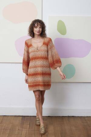 Knitting set Top Down Dress LINELLO with knitting instructions in garnwelt box in size S-M