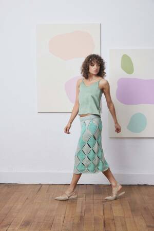 Ensemble de tricot Jupe OCEANIA avec instructions de tricotage dans une boîte garnwelt en taille S-M