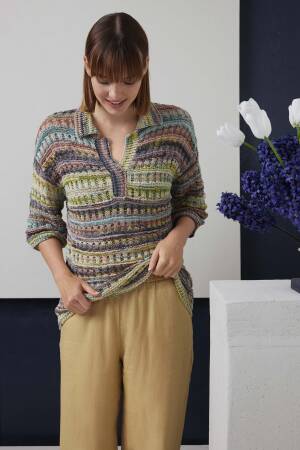 Knitting set Sweater FIESTA with knitting instructions in garnwelt box in size one size
