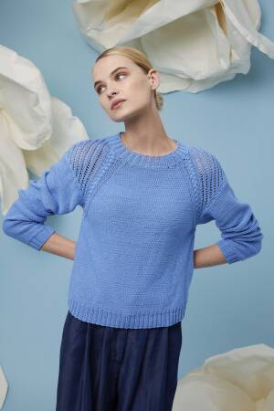 Knitting set Sweater OCEANIA with knitting instructions in garnwelt box in size S-M