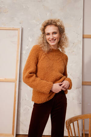 Ensemble de tricot Pullover AVALON avec instructions de tricotage dans une boîte garnwelt en taille S-M