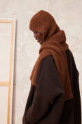 Knitting set Hooded scarf BABY LAMA with knitting instructions in garnwelt box in size ca 21 x 210 cm