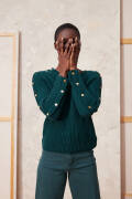 Knitting set Poncho sweater CASHMERE PREMIUM with knitting instructions in garnwelt box in size S-M