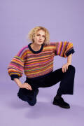 Knitting set Top Down Sweater PROMISE with knitting instructions in garnwelt box in size S-M