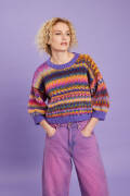 Knitting set Top Down Sweater PROMISE with knitting instructions in garnwelt box in size S-M
