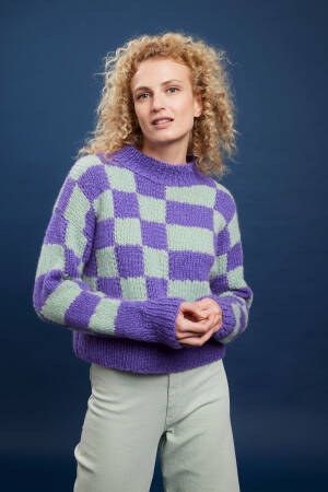 Knitting set Sweater PROMISE with knitting instructions in garnwelt box in size S-M