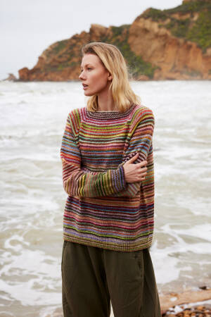 Knitting set Top Down Sweater INFINITY with knitting instructions in garnwelt box in size S-M