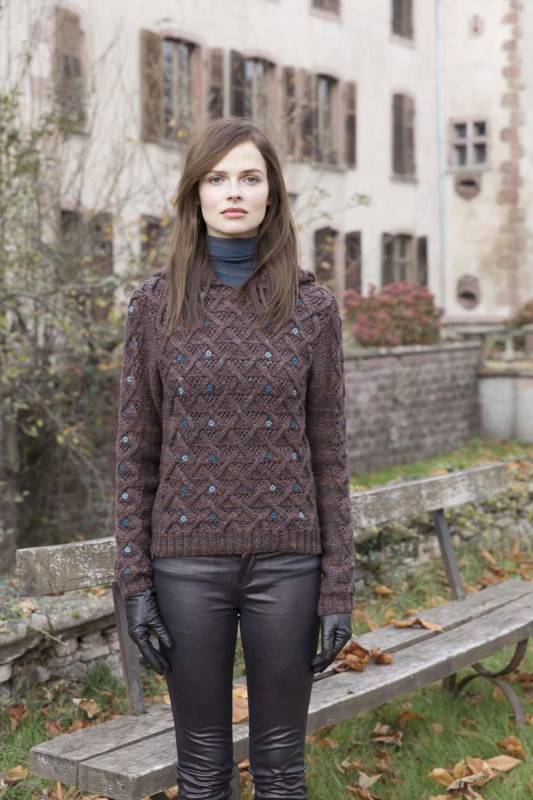 Pullover mit Kapuze - Lang yarns Magic Tweed und Moahir Luxe - Strickset mit Anleitung in garnwelt-Box