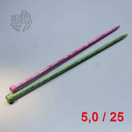 Lana Grossa Kinder-Jackenstricknadeln Design-Holz 25cm / 5,0mm