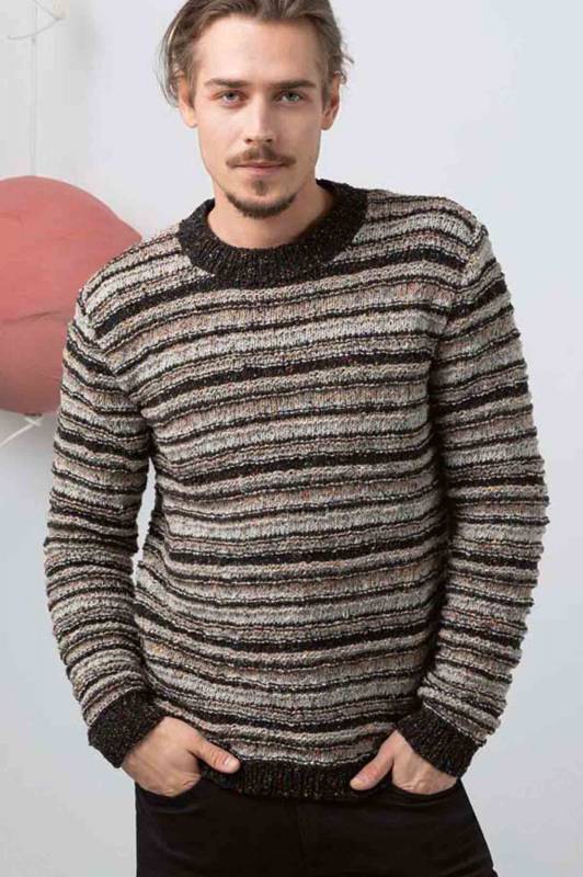 Herrenpullover - Lang Yarns Italian Tweed - Strickset mit Anleitung in garnwelt-Box S