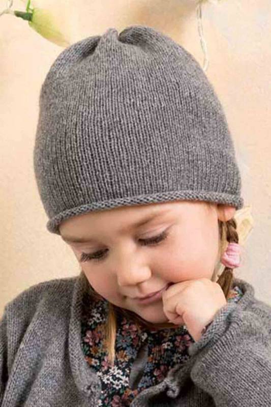 Mütze - Lang Yarns Cashsoft Baby - Strickset mit Anleitung in garnwelt-Box 37cm