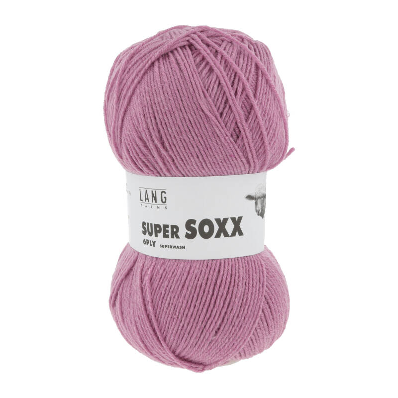 Lang Yarns Super Soxx Sockenwolle – 150g Pink, 6-fädig, 75% Schurwolle, 25% Polyamid