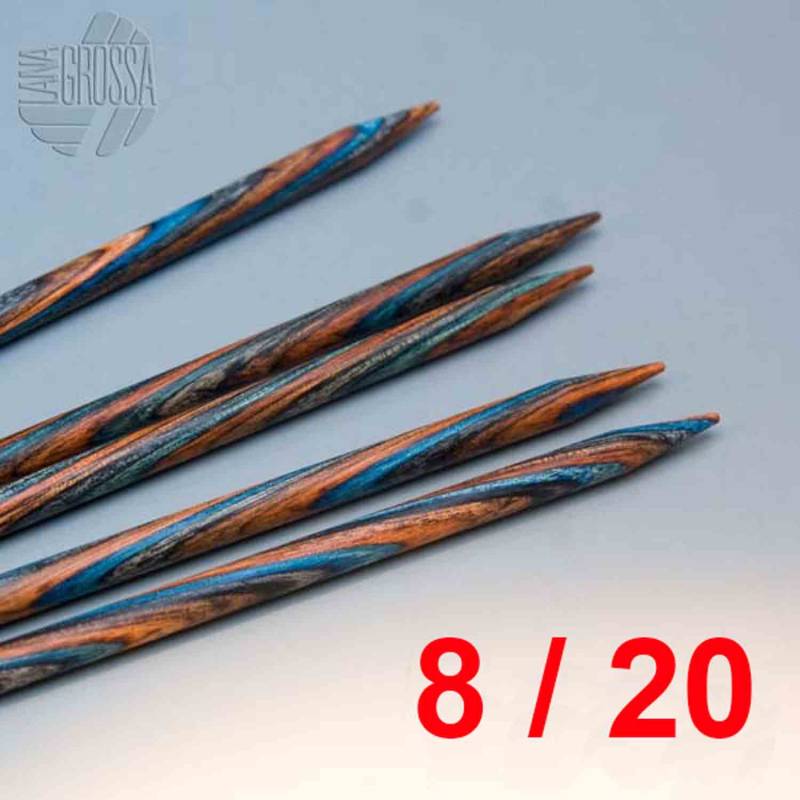 Lana Grossa Nadelspiel / Strumpfstricknadeln Design-Holz 20cm / 8,0mm
