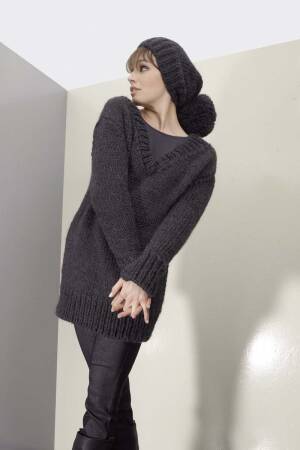 Strickset Pullover mit V-Ausschnitt Lang Yarns ANDINA mit Anleitung in garnwelt-Box