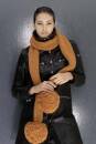 Knitting set Scarf with huge pompons  with knitting instructions in garnwelt box in size one size
