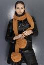 Knitting set Scarf with huge pompons  with knitting instructions in garnwelt box in size one size