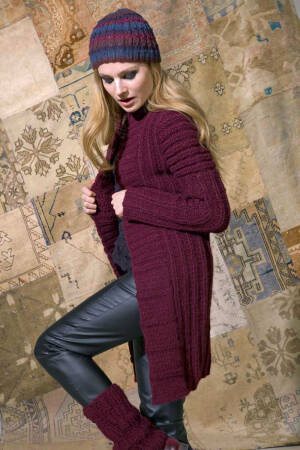 Knitting set Long cardigan  with knitting instructions in garnwelt box