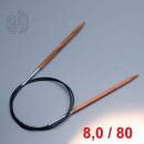 Lana Grossa Rundstricknadel Design-Holz Quattro 80cm / 8,0mm