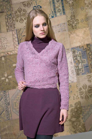 Strickset Wickelpullover Lang Yarns DONEGAL mit Anleitung in garnwelt-Box S