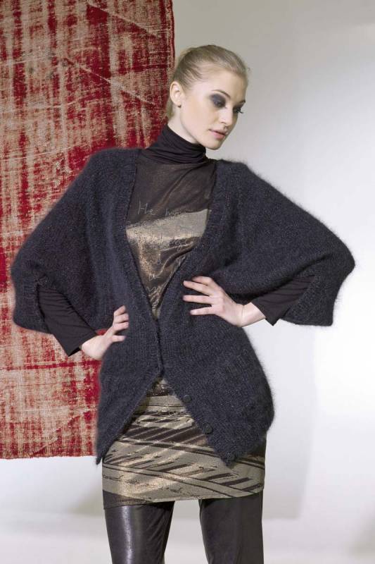 Knitting set Cardigan MOHAIR LUXE LAME with knitting instructions in garnwelt box in size S-M